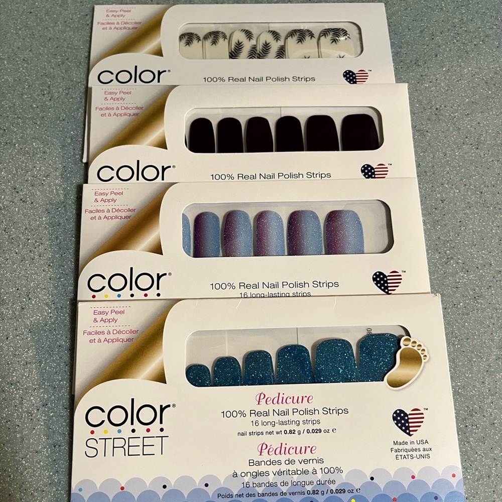 Color Street- 4 packs of brand new never opened nail strips